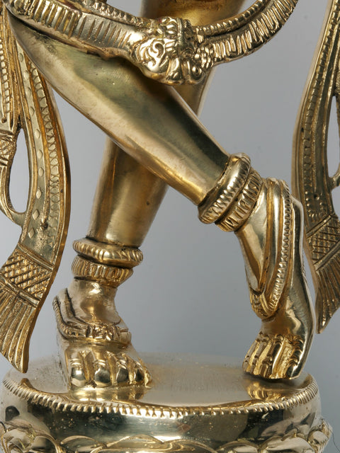 21'' Superfine Lord Krishna as Vishnu Avatar Statue In Brass