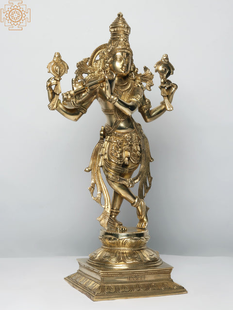 21'' Superfine Lord Krishna as Vishnu Avatar Statue In Brass