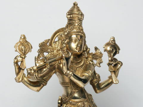 21'' Superfine Lord Krishna as Vishnu Avatar Statue In Brass
