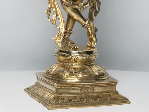 21'' Superfine Lord Krishna as Vishnu Avatar Statue In Brass