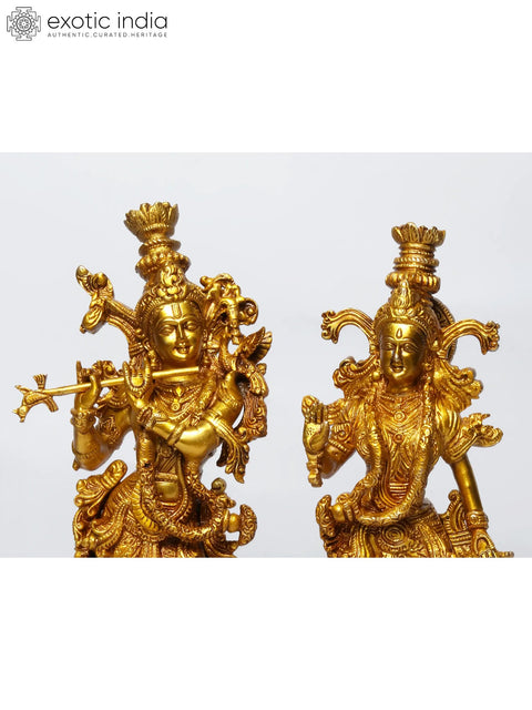 14" Standing Radha Madhav (Krishna) | Brass Statue