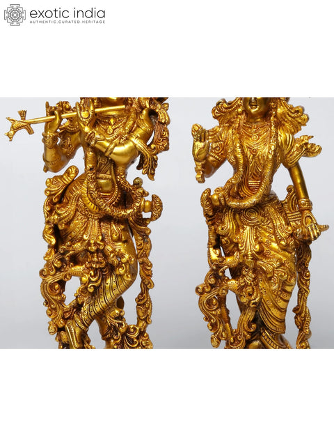 14" Standing Radha Madhav (Krishna) | Brass Statue