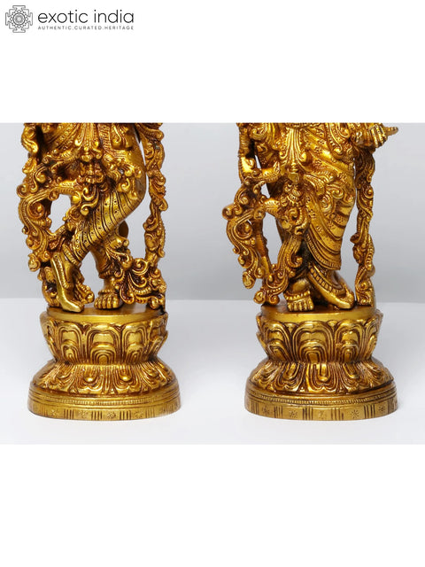 14" Standing Radha Madhav (Krishna) | Brass Statue