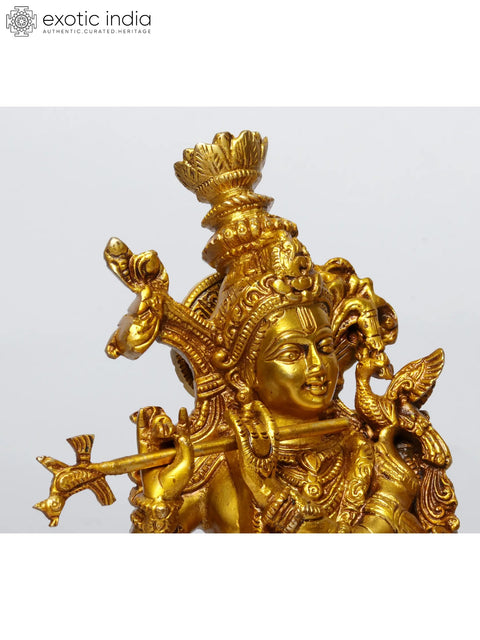 14" Standing Radha Madhav (Krishna) | Brass Statue