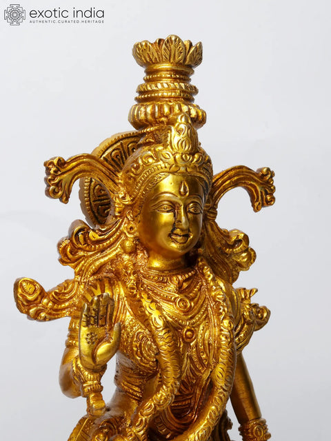 14" Standing Radha Madhav (Krishna) | Brass Statue