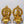11" Brass Pair of Ganesha - Lakshmi Seated on Throne