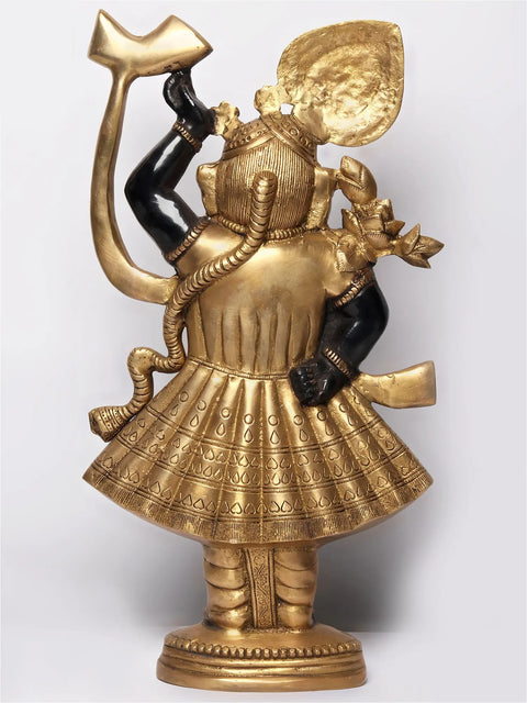 18" Gold and Black Color Lord Krishna as Shrinath Ji in Brass