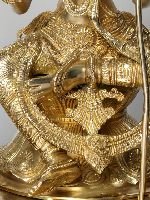 28'' Superfine Tripura Sundari (Rajarajeshwari) With Ganesha and Lakshmi | Brass