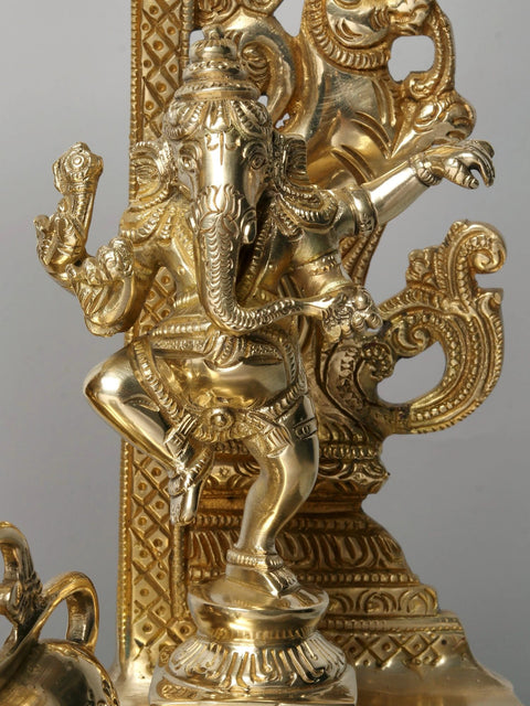 28'' Superfine Tripura Sundari (Rajarajeshwari) With Ganesha and Lakshmi | Brass