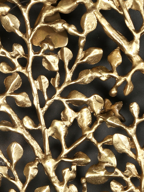 36" Large Round Shape Tree of Life with Chirping Birds in Brass | Wall Decor