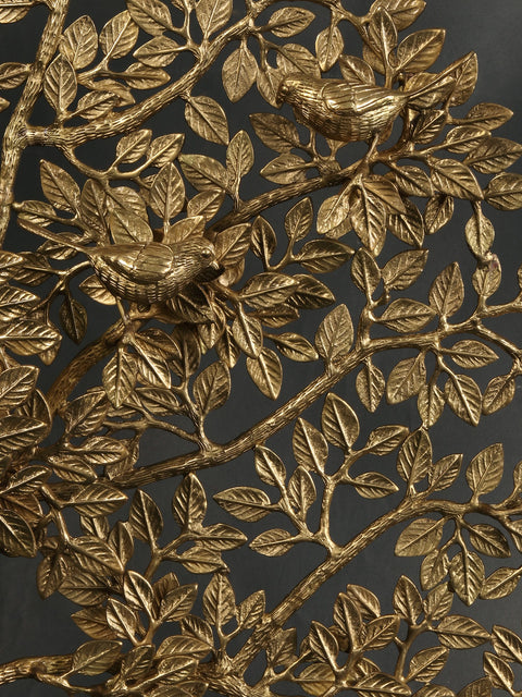 34" Large Tree of Life with Perched Birds in Brass