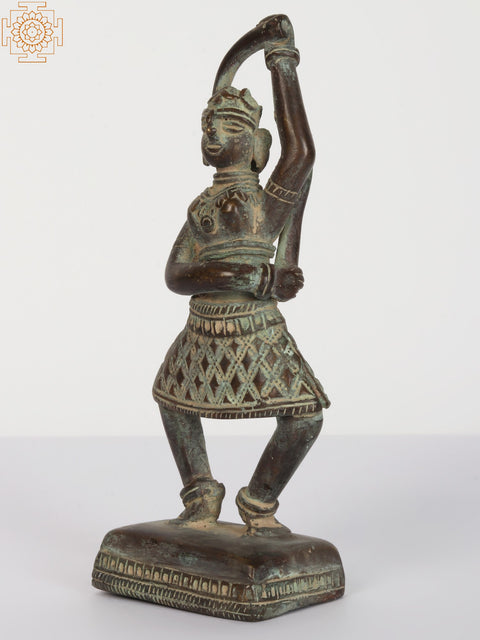 6" Brass Sword Dancer Figurine | Tribal Statue