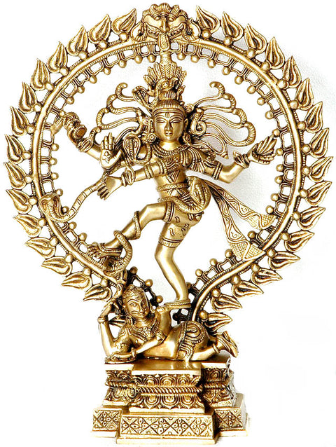 17" Shiva's Cosmic Dance | Artisan Handcrafted Brass Idol