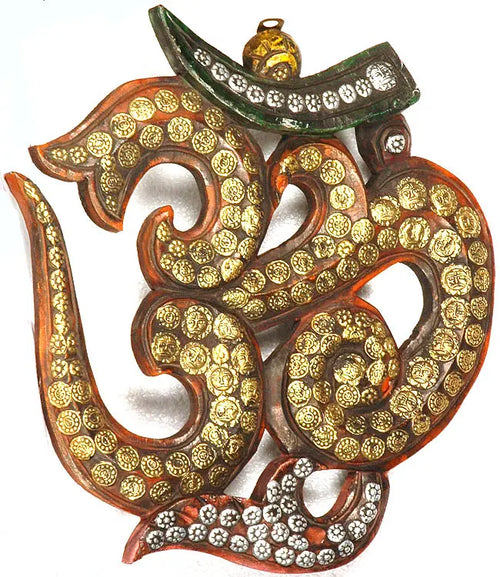Om AUM with Sun Figures Brass Wall Hanging for Home Decor