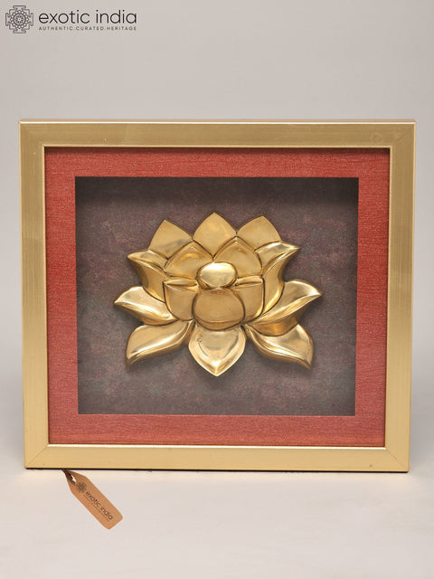 12" Brass Lotus Wall Hanging Frame | Home Decor