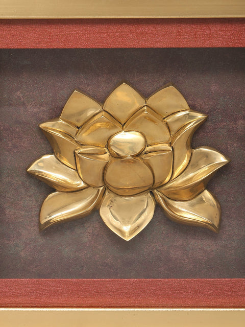 12" Brass Lotus Wall Hanging Frame | Home Decor