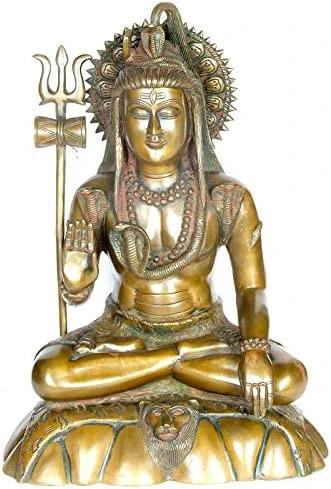 17" Mahadeva Shiva In Brass | Handmade | Made In India