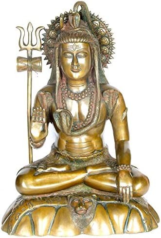 17" Handmade Mahadeva Shiva Brass Statue
