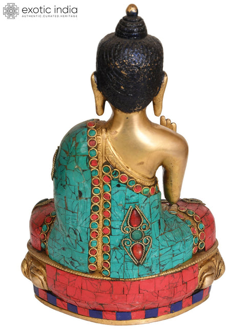 9" Preaching Buddha with Pindapatra In Brass | Handmade | Made In India