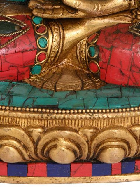 9" Preaching Buddha with Pindapatra In Brass | Handmade | Made In India