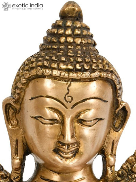8" Tibetan Buddhist Lord Buddha Preaching His Dharma In Brass | Handmade | Made In India