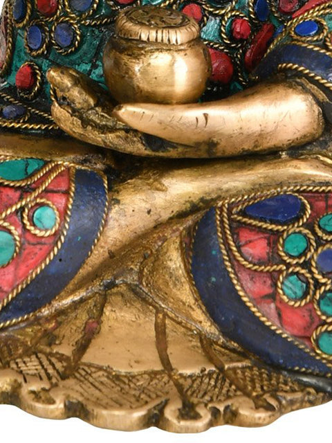 8" Tibetan Buddhist Lord Buddha Preaching His Dharma In Brass | Handmade | Made In India