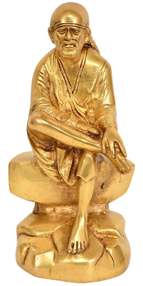 7" Shirdi Sai Baba Handmade Brass Statue for Pooja