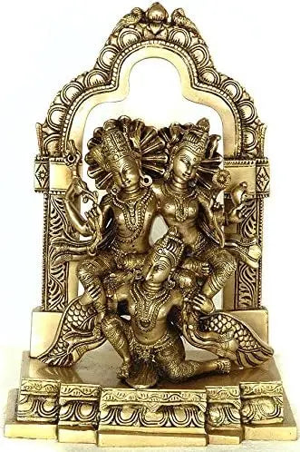 12" Lakshmi-Narayana on Garuda Brass Statue Handmade