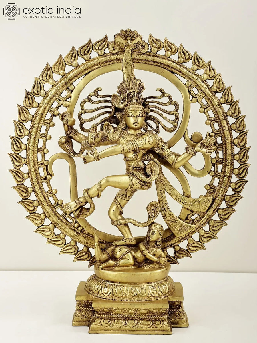 21" Nataraja in Om AUM Handmade Brass Sculpture