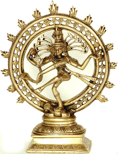 9" Nataraja Handmade Brass Statue for Home Pooja