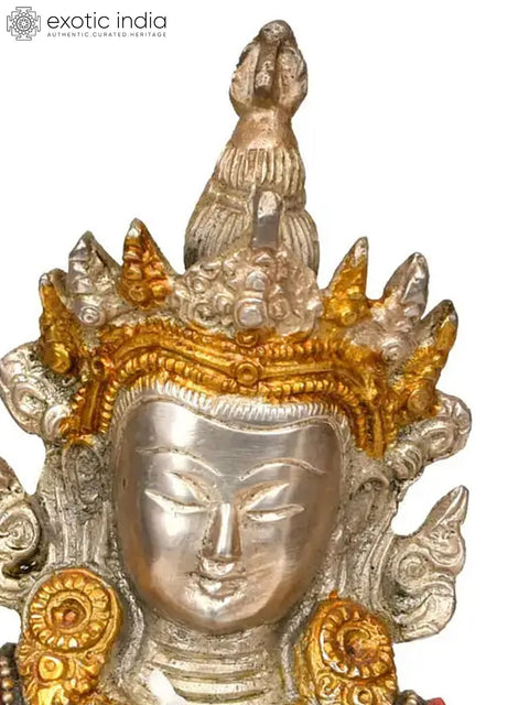 8" Adi-Buddha Vajrasattva Brass Inlay Statue | Handmade Buddhist Deity Idol