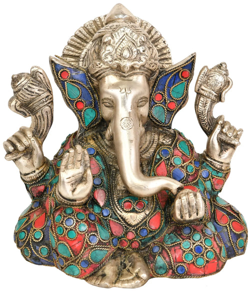 5" Blessing Lord Ganesha Handmade Brass Statue
