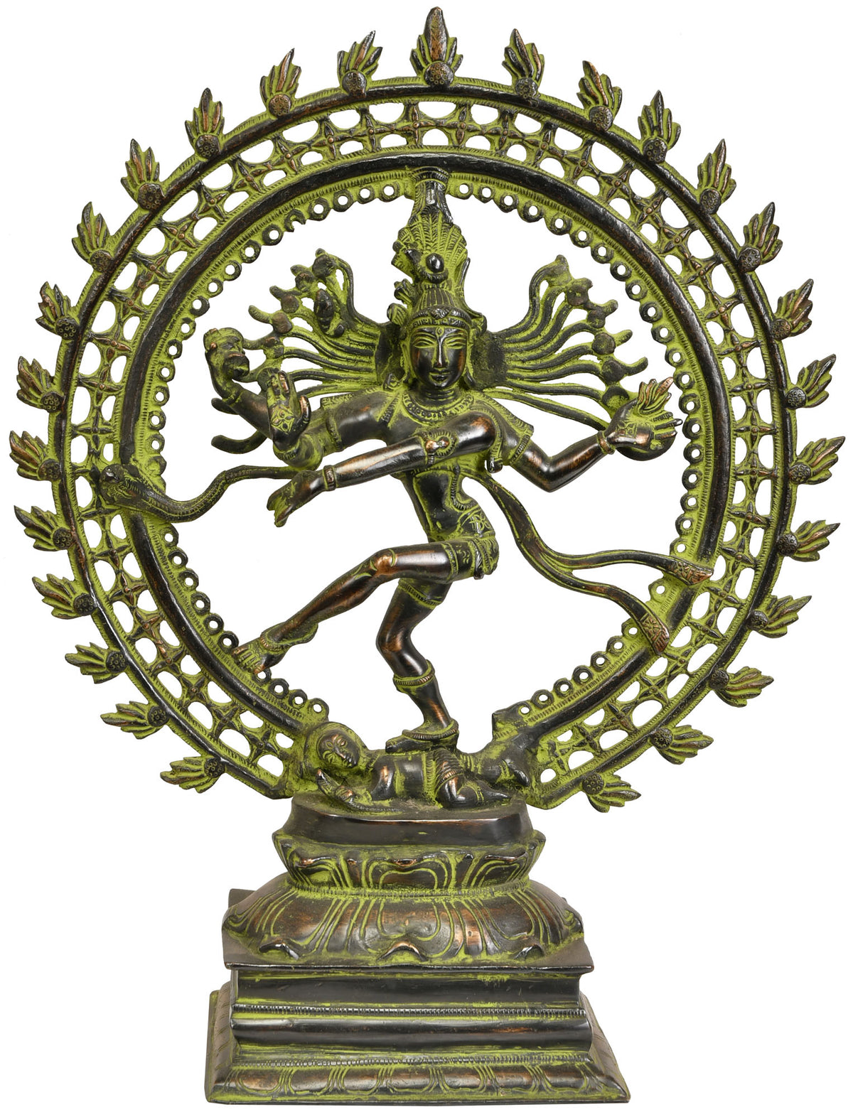 18" Brass Nataraja Sculpture - Handmade Dancing Shiva Idol