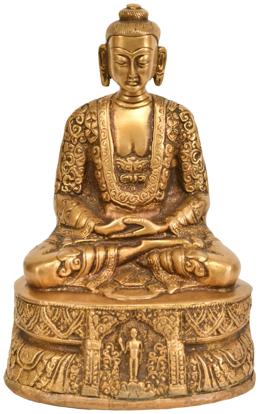 7" Brass Lord Buddha Statue in Dhyana Mudra Handmade