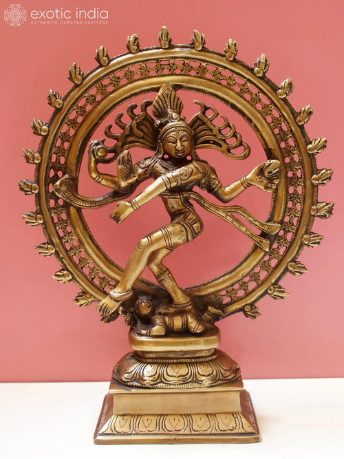 13" Nataraja Handcrafted Brass Statue for Pooja and Home Decor