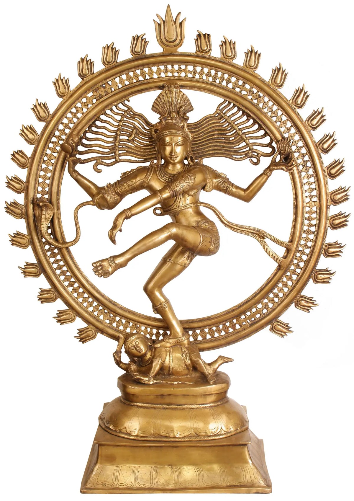 42" Large Size Nataraja Dancing on Apasmara In Brass | Handmade | Made In India