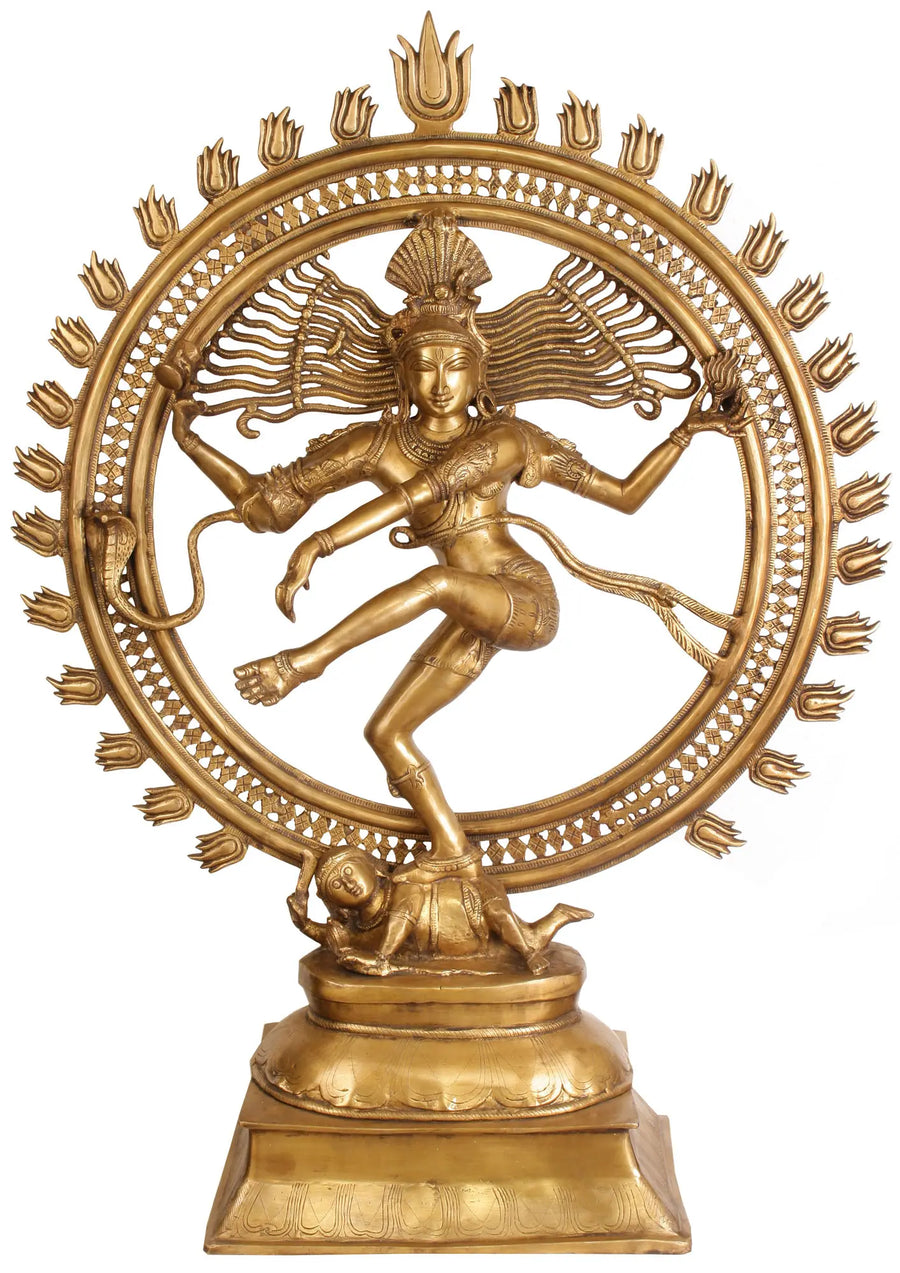42" Large Nataraja Dancing on Apasmara Brass Statue Handmade