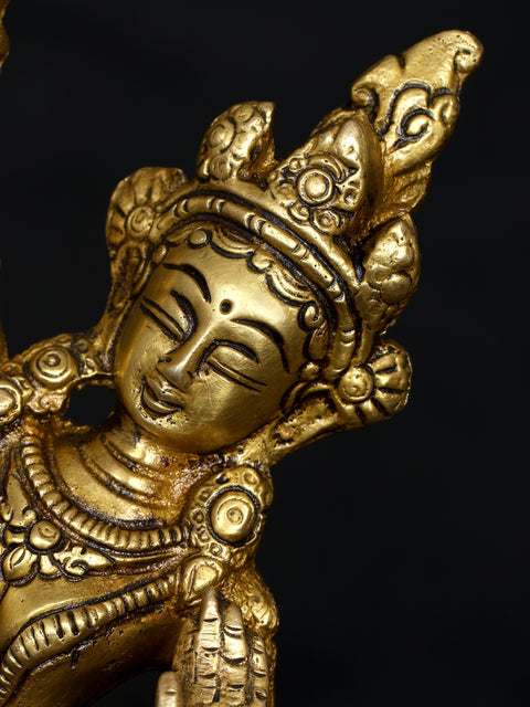 8" Brass Buddhist Mayadevi Statue - The Mother of Buddha | Handmade | Made in India