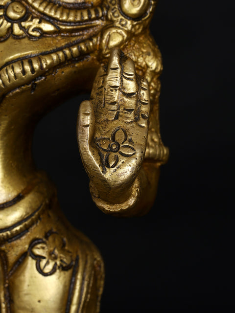 8" Brass Buddhist Mayadevi Statue - The Mother of Buddha | Handmade | Made in India
