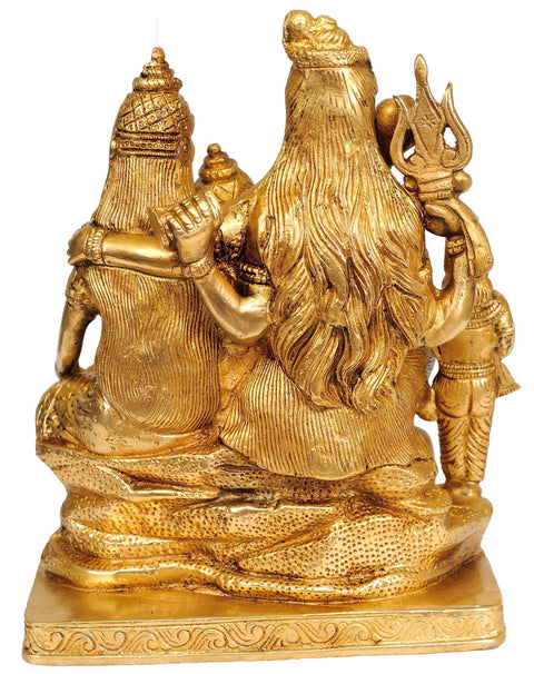 8" Shiva Family in Brass | Handmade | Made in India