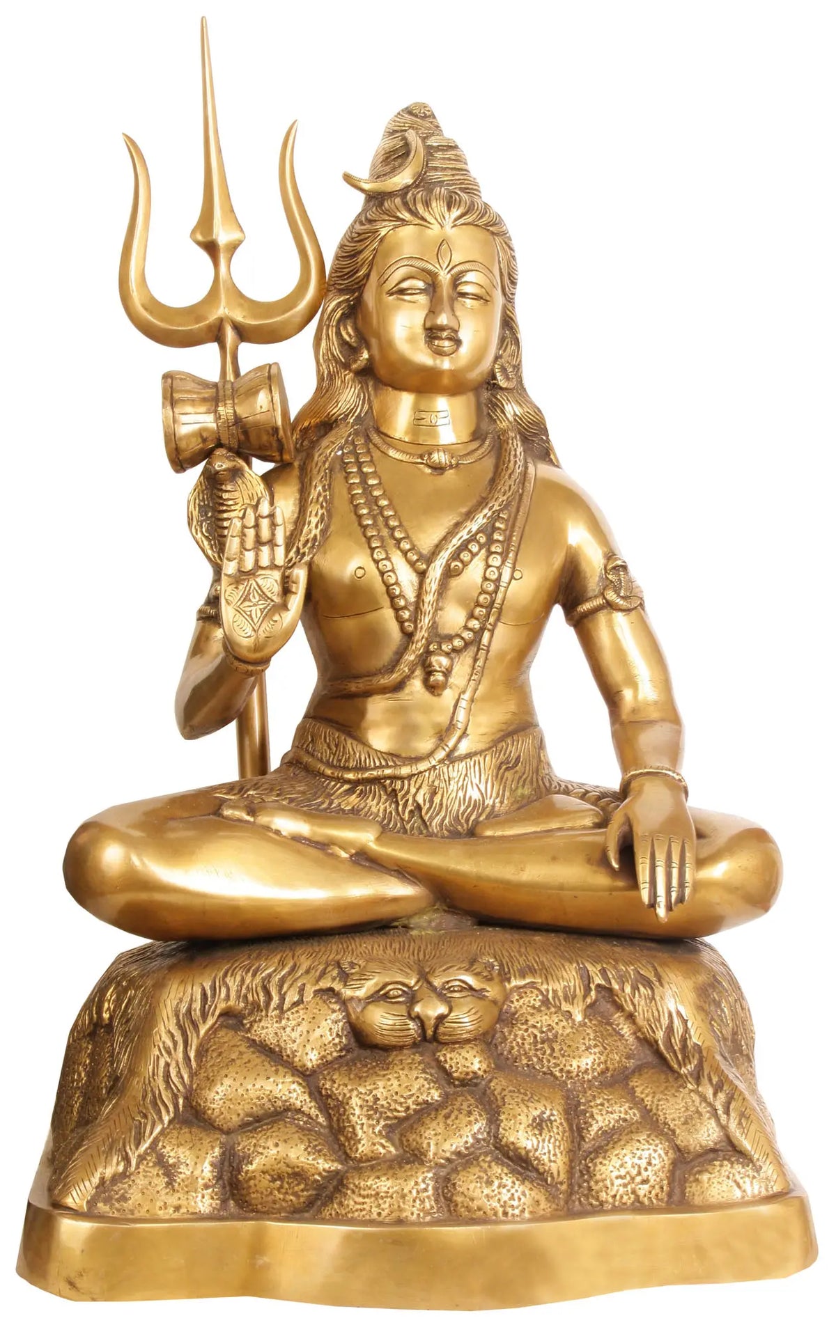 21" Blessing Shiva In Brass | Handmade | Made In India
