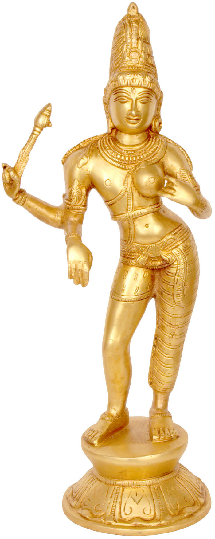 14" Ardhanarishvara Shiva Shakti Handmade Brass Statue