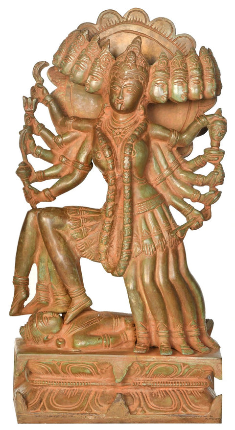 15" Goddess Mahakali In Brass | Handmade | Made In India