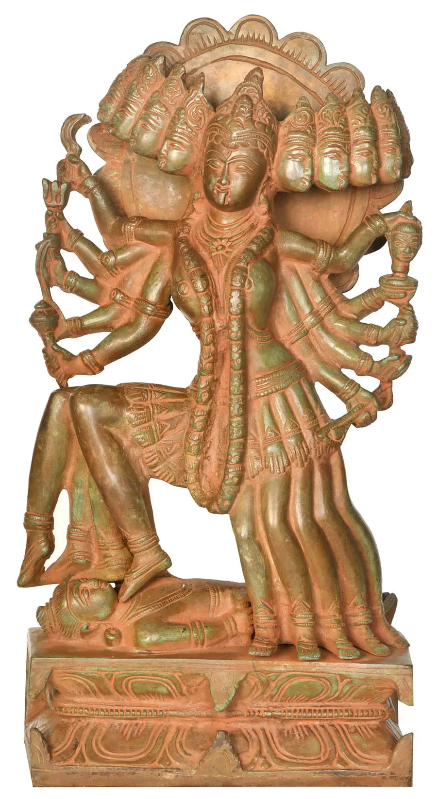 15" Brass Goddess Mahakali Handmade Statue for Pooja