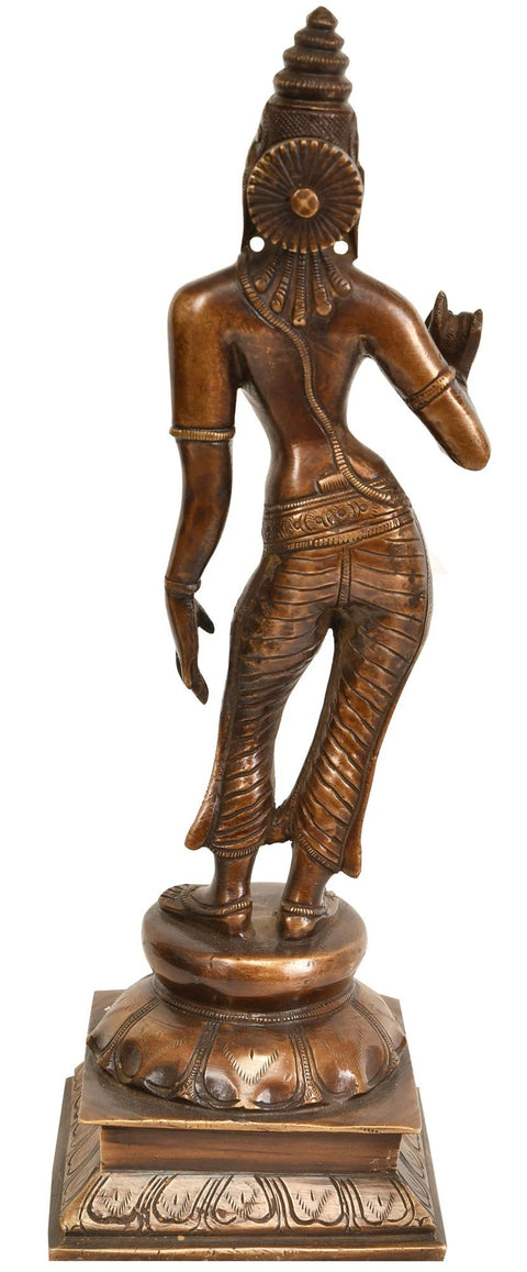 11" Goddess Uma Shivakasundari Brass Idol | Handmade