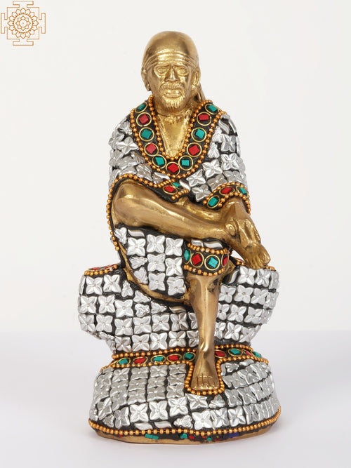 7" Shirdi Sai Baba Handmade Brass Idol for Pooja