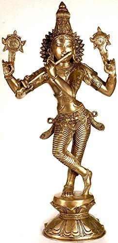 23" Krishna as Vishnu Narayana Handmade Brass Idol