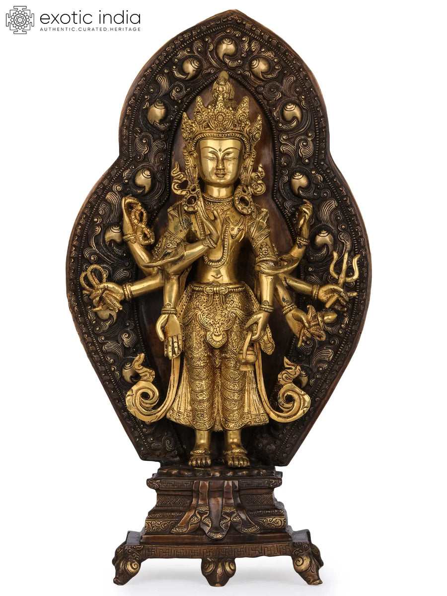 20" Amoghapasa Avalokiteshvara Brass Statue for Pooja