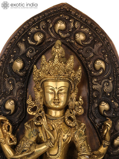 20" Bodhisattva Avalokiteshvara as Amoghapasa Brass Statue