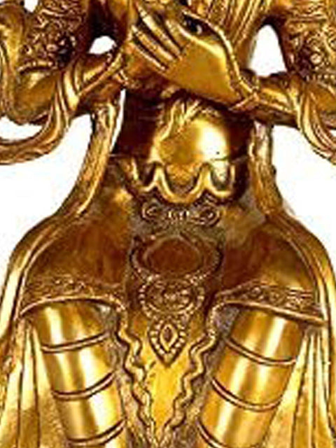 14" (Tibetan Buddhist Deity) Maitreya Buddha - The Future Savior of Civilization In Brass | Handmade | Made In India